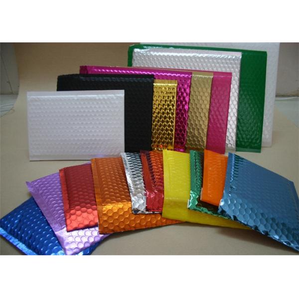 Colored Metallic Shipping Envelopes Decorative Bubble Mailers Shock Resistance