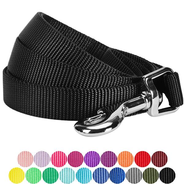 Classic Solid Color Nylon Dog Leash High Density Webbing To Add Durability