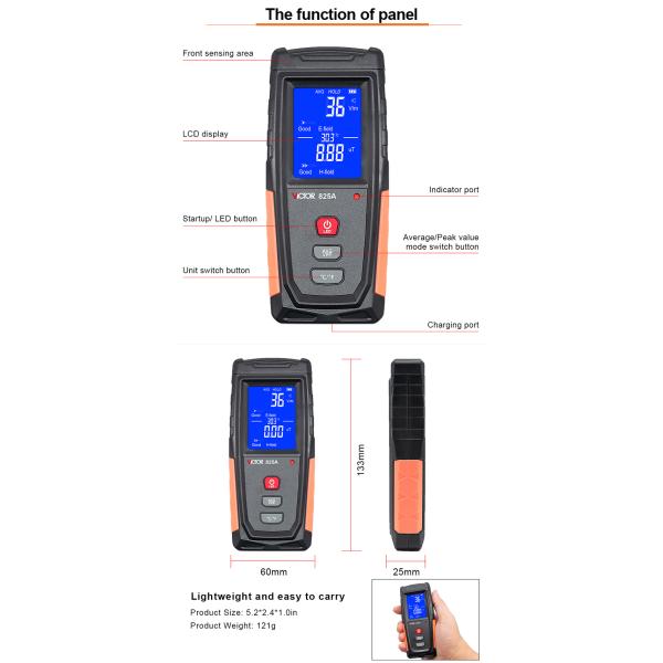 3500MHz Multifunction Environment Meters Digital Electromagnetic Radiation Tester