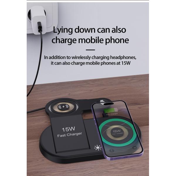 Multifunction 5V/1A Wireless Charger - 3 In 1 QI Wireless Charger