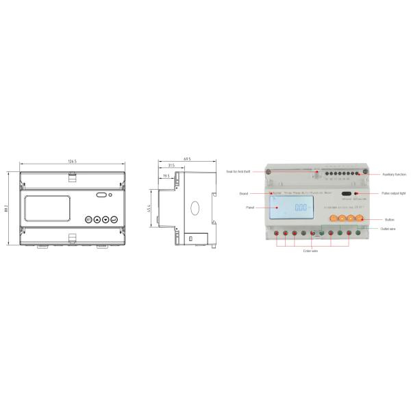 Acrel ADL3000-E 3 Phase UL Din Rail Multifunction Energy Meter With Multi Tariff For Solar/pv System