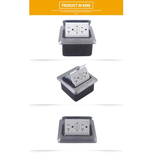 Damped Double Floor Socket 20A 125V 60Hz Recessed Electrical Floor Plugs