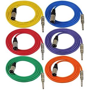 Quality 6' Balanced Snake Audio Link Cable 6ft XLR Male To 1/4&quot; TRS Color Cables for sale