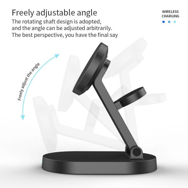 Folding Magnetic 15W Multi Function Wireless Charger For Apple Watch