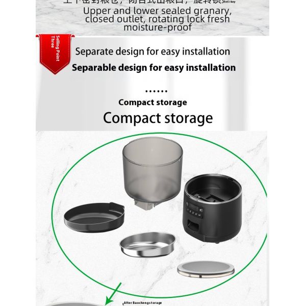 Smart WIFI Automatic Pet Feeder Solid Pattern Stainless Steel Mobile Phone Remote Control Via APP New Dual Chargeable Plastic