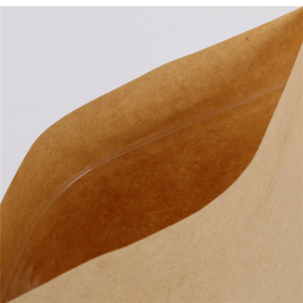 Brown Custom Paper Bags With Clear Window For Herbal Chips Packaging