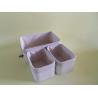 Bamboo storage basket with cotton handles for sale