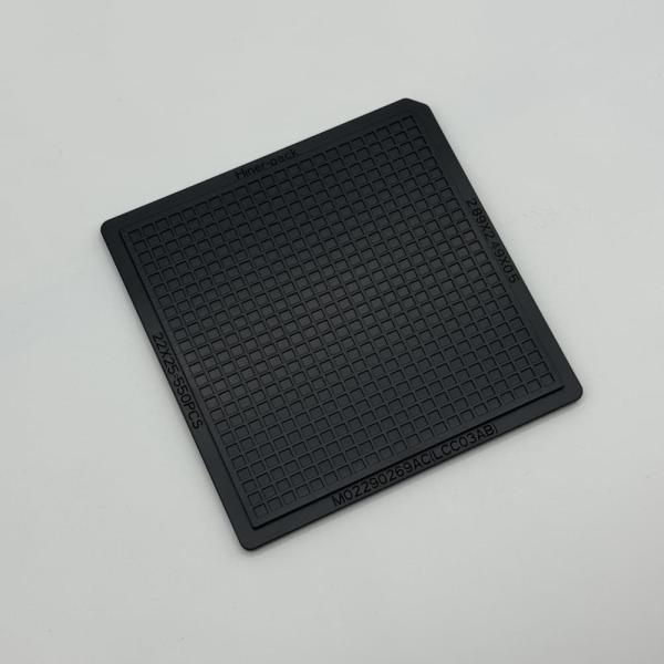 4 Inch Black ABS Waffle Pack Square IC Chip Tray With Storage and Protection Function