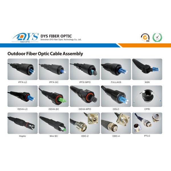Ftth Drop Fiber Optic Cable CPRI Outdoor Fiber Cable Assemblies