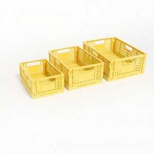 Multifunctional Reusable Folding Plastic Baskets For Fruits Stackable Rectangle