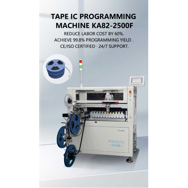 High Precision Tape Programming Machine KA82-2500F | 12 Stations + 2 Nozzles | Linear Motor Drive for QFP/QFN/SOP Mass Production