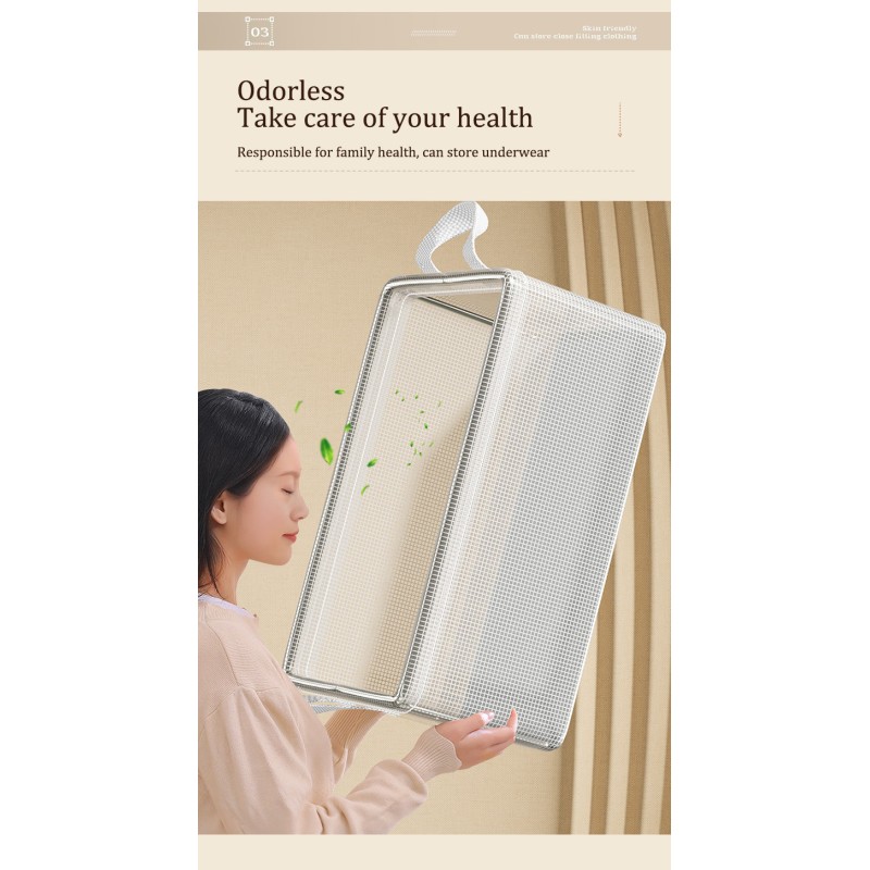Transparent Large Capacity with Handle Multi-layer Storage Box for Storing Winter Clothes Pants Folding Storage Box