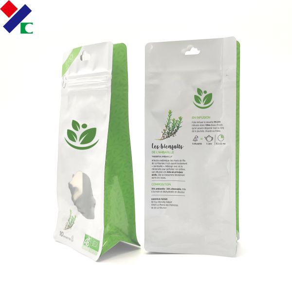 Protein Flat Bottom Stand Up Zipper Pouch Nut Packaging With Window