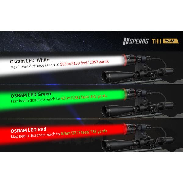 963m Dimmable Zoomable Coyote Hunting Flashlights
