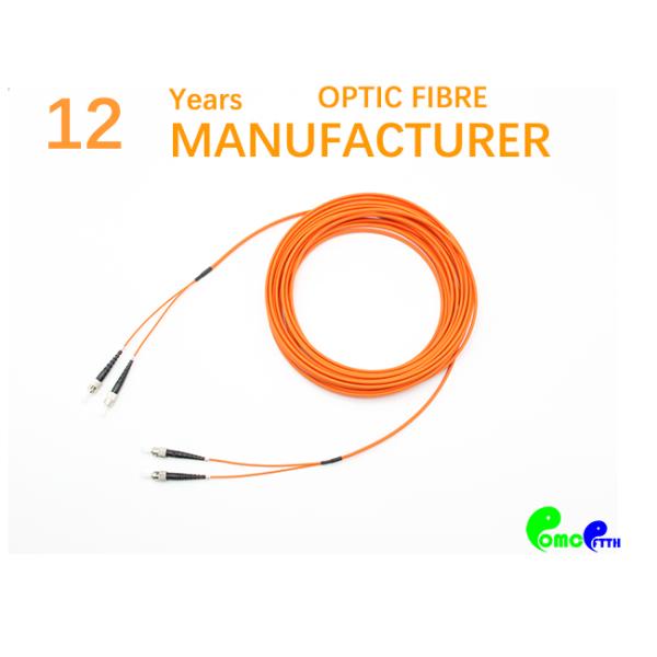 ST PC - ST PC Flat Duplex 3.0mm Fiber Optic Patch Cable Multi Mode OM2 50 / 125 LSZH Jumper
