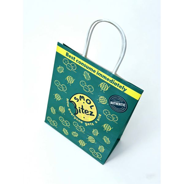 Custom Recyclable Disposable Kraft Paper Twisted Handle Bag Printing for Shopping Bakery