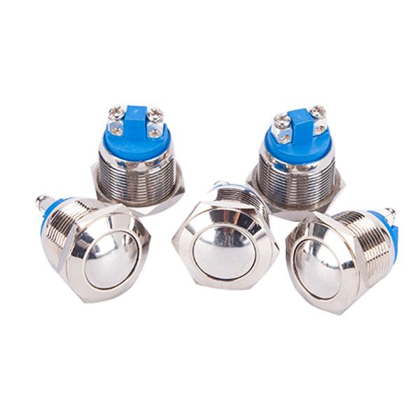 Screw Reset 16mm 19mm Metal Push Button Switch For Kitchen Hood