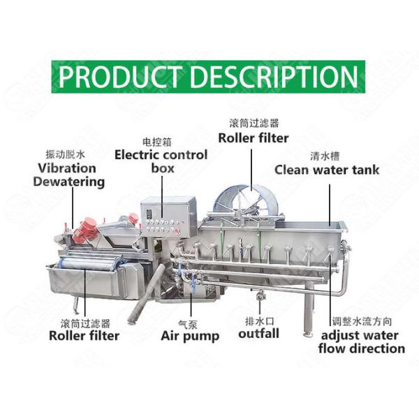AC380V Air Bubble Vortex Type Vegetable Fruit Washing Machine