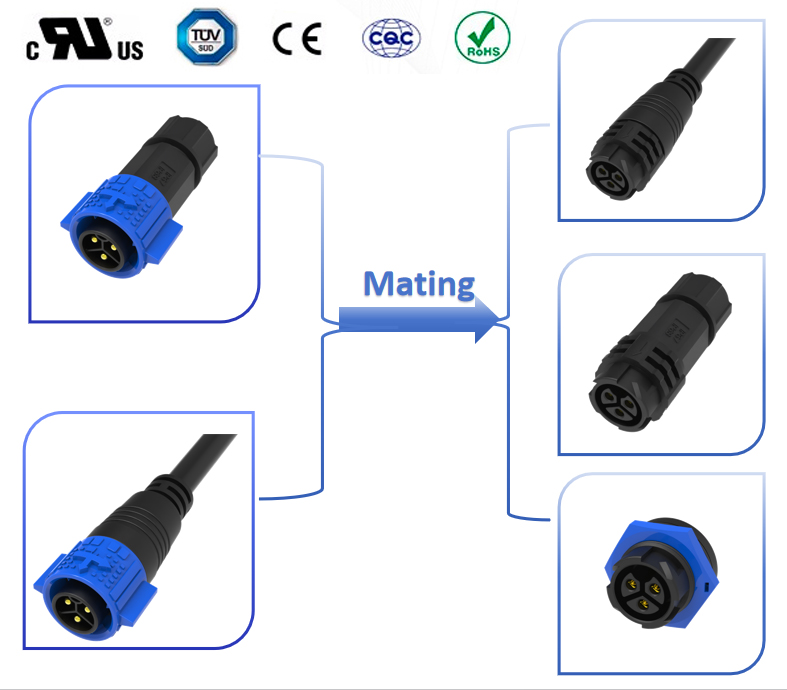 10 Pin Quick Release M19 IP67 Low Voltage 60V Circular Wire Connector Plug And Scoket
