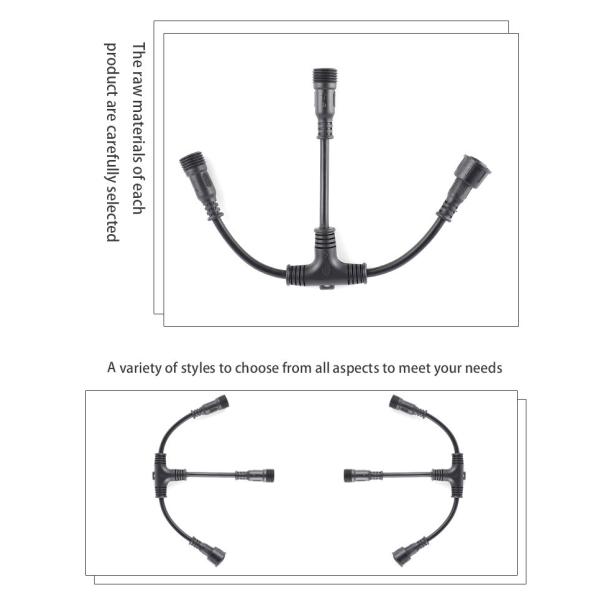 220V Power Terminal Line Led Light With T-Type Waterproof Connector String Cable Connector