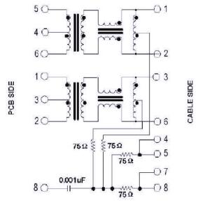 Cross ARJ11B-MASBB-LU2 1500Vrms Isolation RJ45 Modular Jack Tab Down