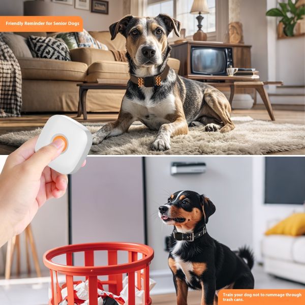 2025 Mini Interactive Remote Control Rechargeable E-Collar Dog Training IP67 Waterproof Plastic No Shock Vibration Reminders for