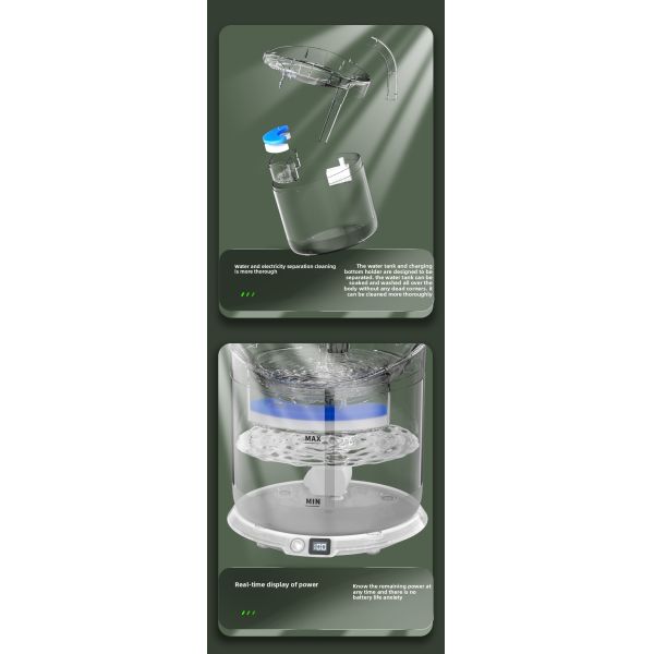 Automatic Cat Water Dispenser Wireless Charging Rechargeable Intelligent Induction Live Water Filtration Unplugged Solid
