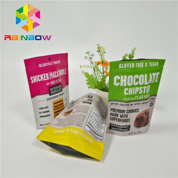Custom Printed Plastic Bags Food Grade Packaging Bags With Clear Rectangular Window And Zipper For Reusable Storage