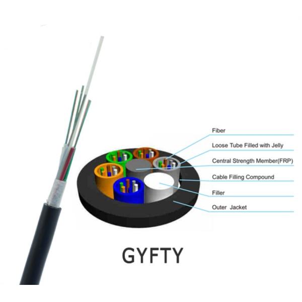 Non Metallic Armid Yarn Layer Gyfty Duct Fiber Optic Cable 24 Core