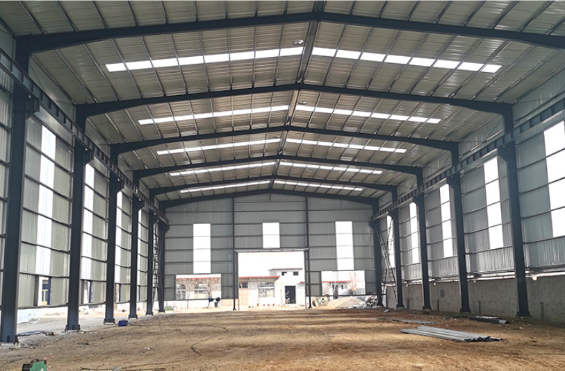 Fireproof Steel Structure Warehouse with 4-12 Meters Height and Customizable Span for Industrial Use