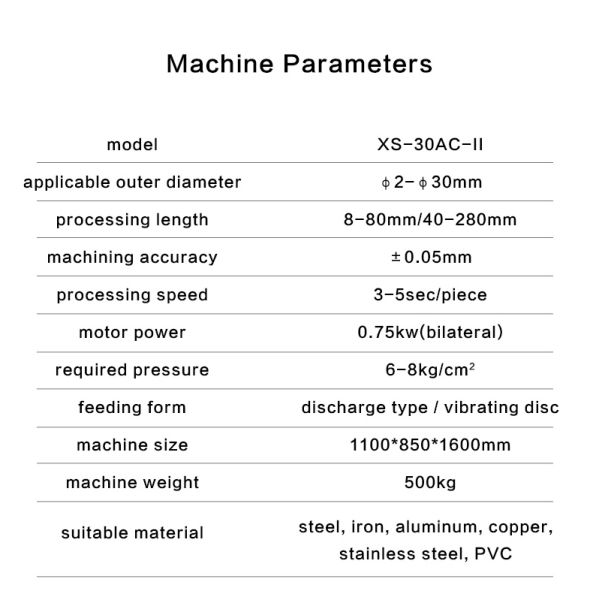30AC Automatic Double End Round bar Chamfering Machine for Small Diameter Pipe
