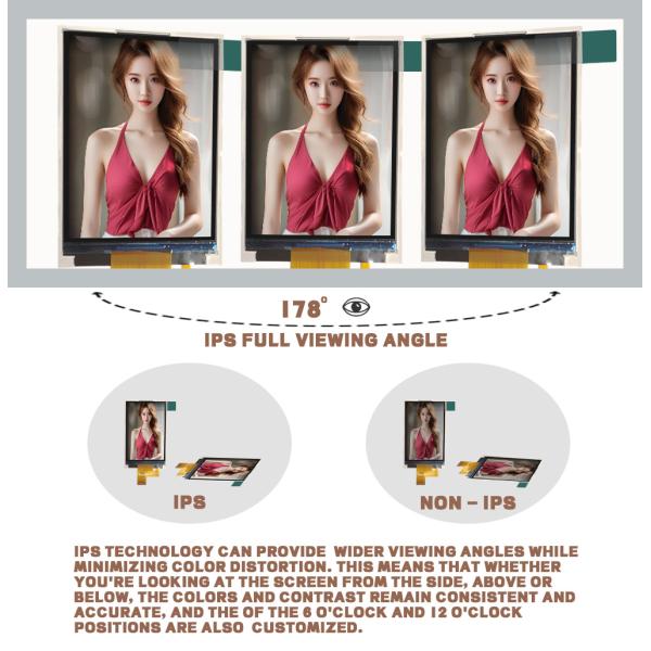 3.2 inch IPS Full View Colorful Vertical Screen 240 * 320 Resolution 8BIT MCU Interface Small Display Screen