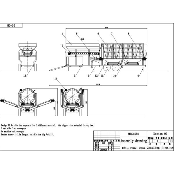 Function Screening Mobile Trommel Screen for Separation of Topsoil Compost Gravel Sand