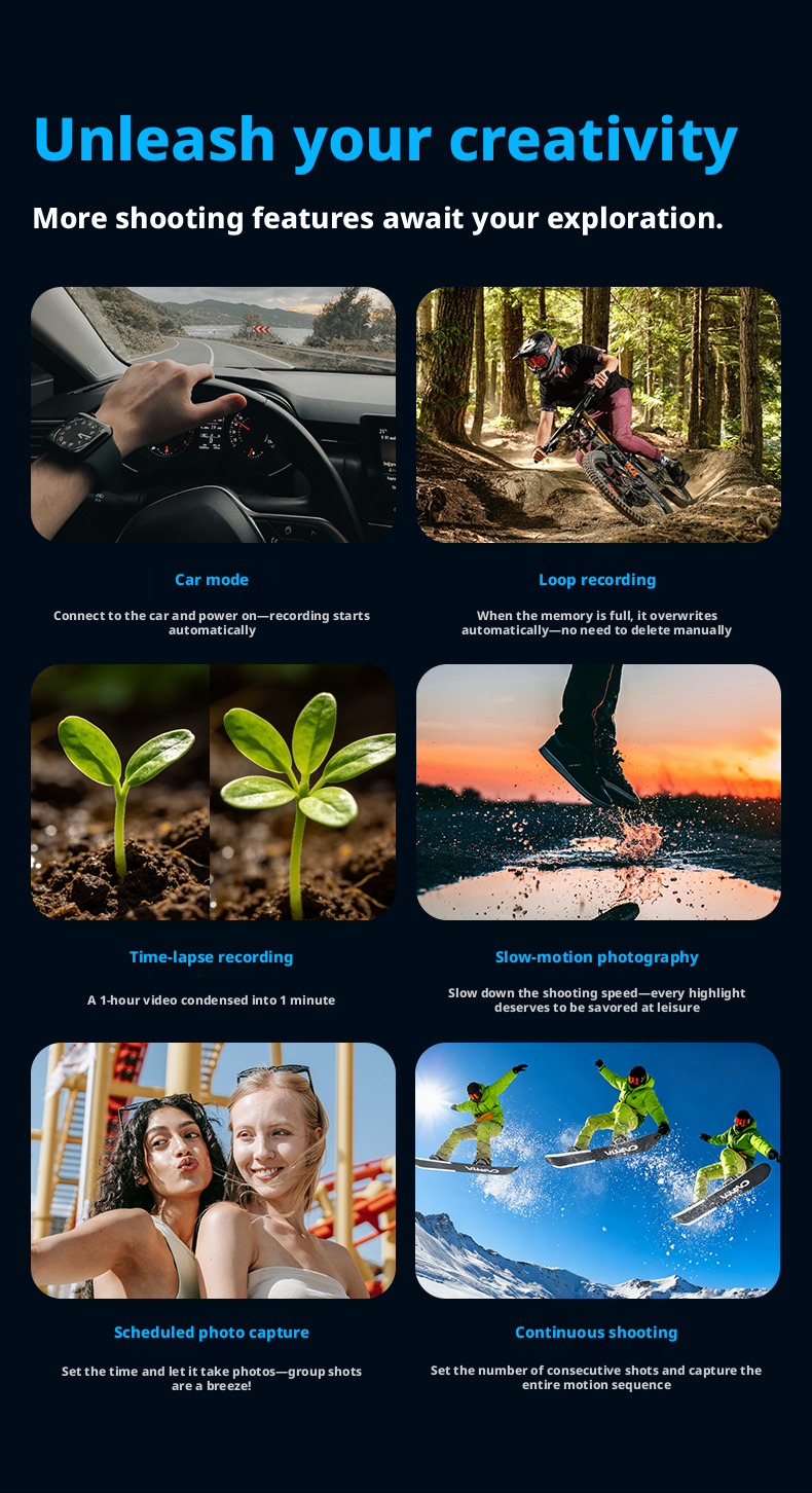 5K Dual Screen Action Camera 30M Waterproof EIS Stabilization Sports Camera for Outdoor
