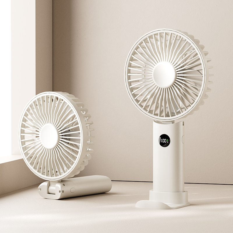 Handheld Fan with 2400mAh Battery Customizable Capacity/Logo/Packaging Handheld/Neck/Desk with Base & Lanyard
