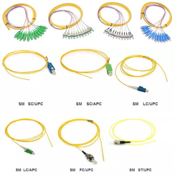 0.9mm 12 Strand Single Mode Fiber Optic Pigtail and Jumper Cable for High-Performance Connectivity