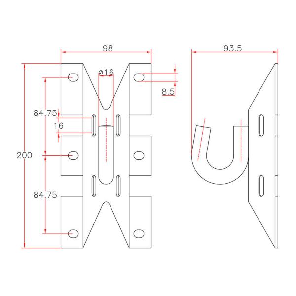Hot Dip Galvanized Fiber Optic Anchor Hook For ABC Cable Pole