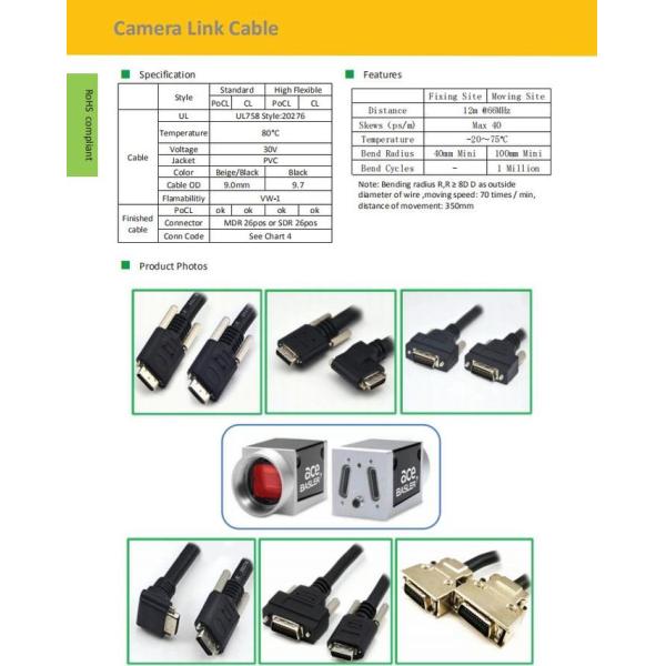 15m PoCL SDR - SDR 26pin Camera Link Cable with Thumb screws Locking for Industrial Machine Version