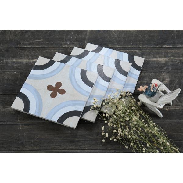 20x20cm Ceramic Rustic Tile Non-Slip Floor Wall Blue Black Beige