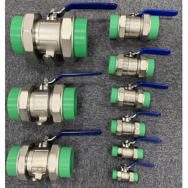 Ppr Brass Double Union Ball Valve Middle Type Water Flow Control Valve