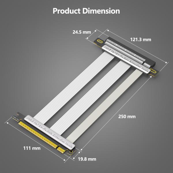 180 Degree PCI E 5.0 Riser Cable 16X Flexible GPU Extension Cable