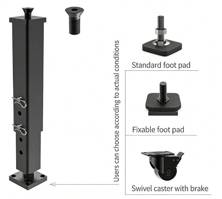 Adjustable-Height Support Legs