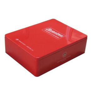 Quality custom printed rectangular tin with plug lid for sale