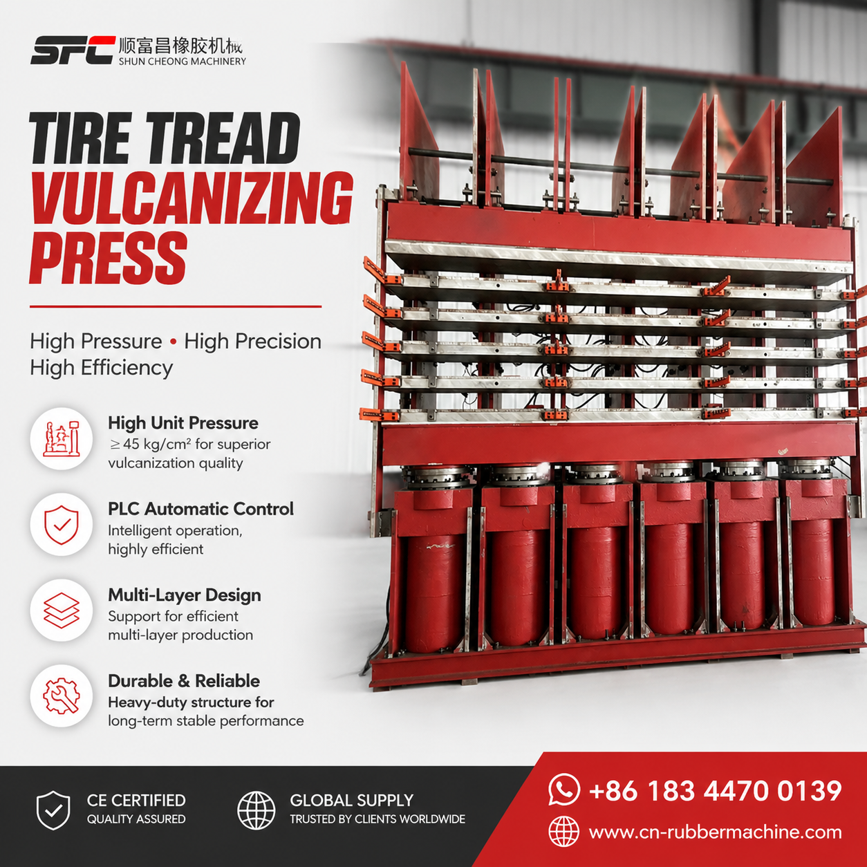 Automatic Rubber Tire Tread Vulcanizing Press Machine for Rubber Tire Retread