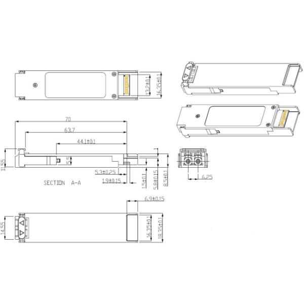 10G XFP Ethernet Optical Transceiver Duplex LC Interface With Low Power Dissipation