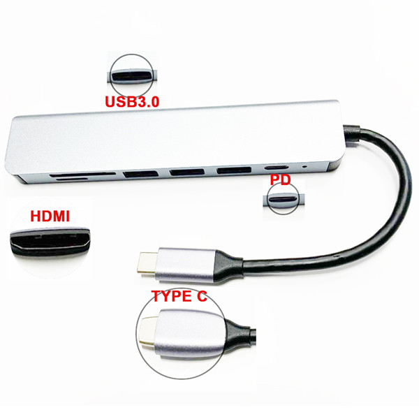 MacBook 7 In 1 HDMI SD TF Usb C Charging Docking Station