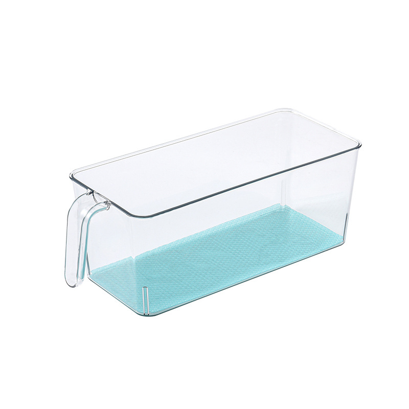 Refrigerator Storage Box PET Large Food Storage Box Transparent Rectangular Refrigerator Storage Box with Handle