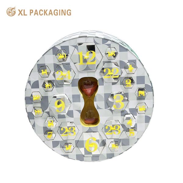 XL Packaging Custom Packaging Box Factory Customized Round 25 Advent Calendar Packaging Box For Gift Cosmetic Craft Cartoon Toy