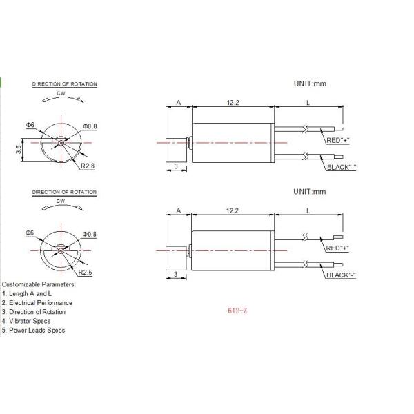 1.5v 3v Mini Coreless DC Motor , Micro Coreless Vibration Motor RoHS Material
