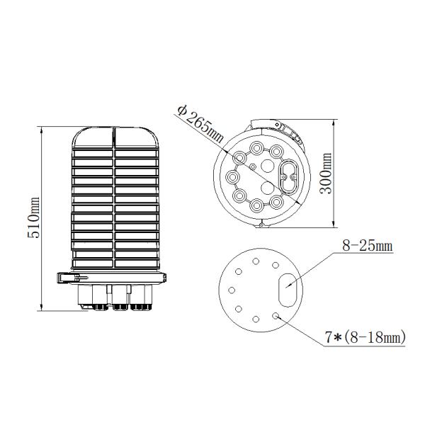 480 Core Dome Type Fiber Optic Splice Closure